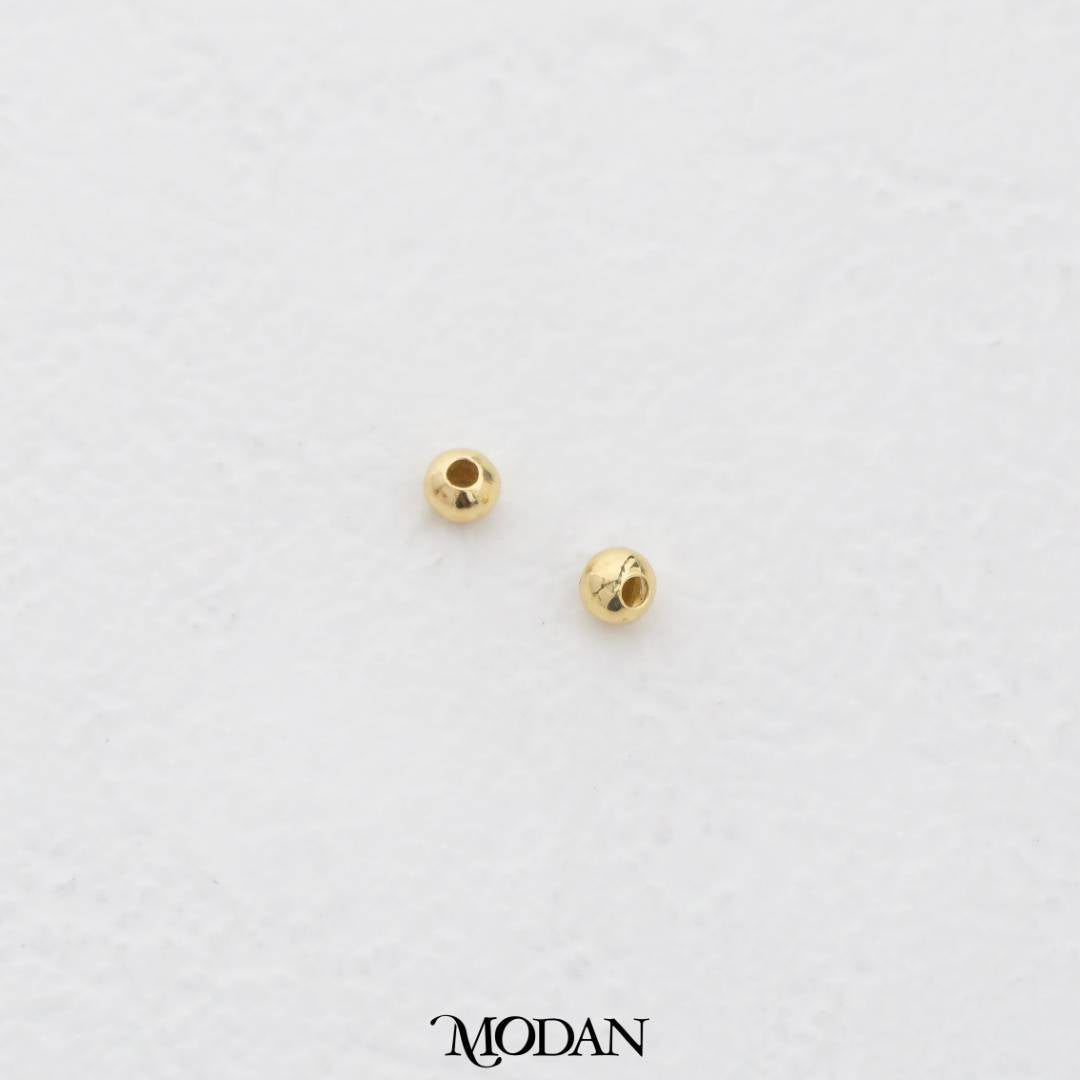 (50pcs) 2.8mm Geometric Round Spacer Beads DIY Pembatas Manik Gelang/Kalung Bulat Hypoallergenic Gold Filled