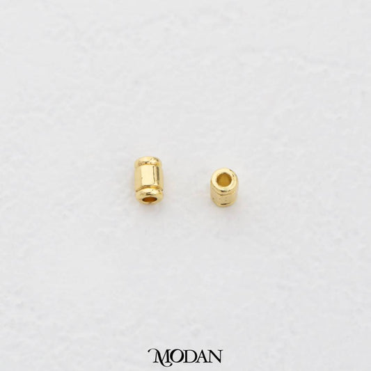 (10pcs) 5mm Textured Tube Spacer Beads DIY Pembatas Manik Gelang/Kalung Tabung Hypoallergenic Gold Filled