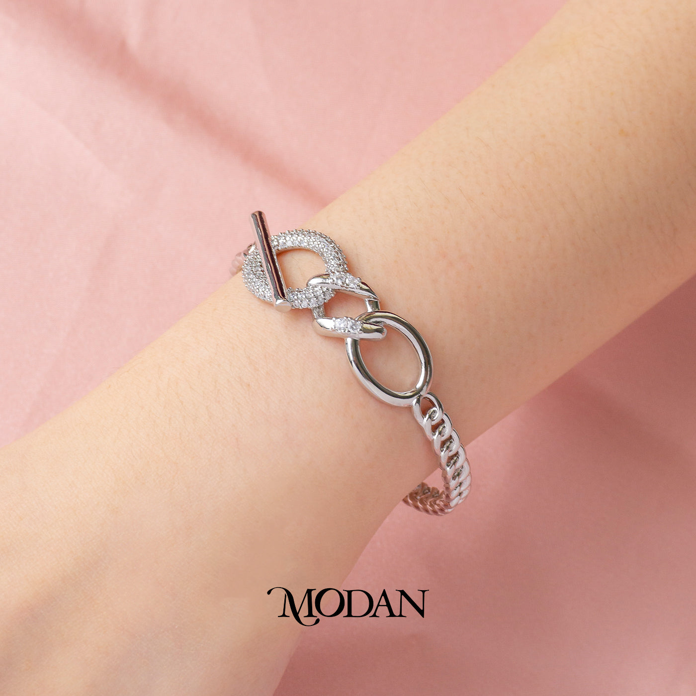 (6cm) Luxury Geometric Oval Bar Cuff Bracelet Gelang Kaku Pesta Hypoallergenic Gold Filled