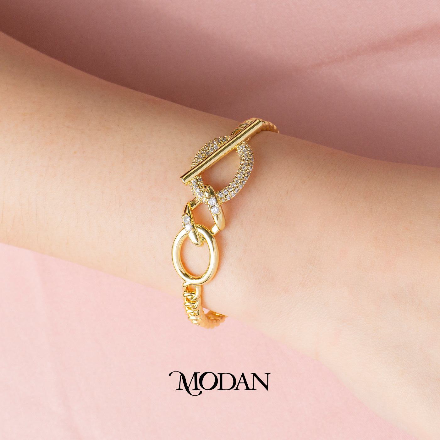 (6cm) Luxury Geometric Oval Bar Cuff Bracelet Gelang Kaku Pesta Hypoallergenic Gold Filled