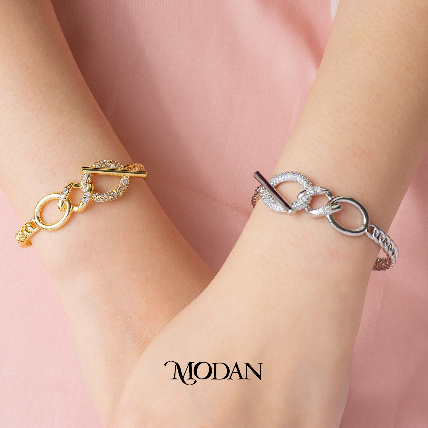 (6cm) Luxury Geometric Oval Bar Cuff Bracelet Gelang Kaku Pesta Hypoallergenic Gold Filled