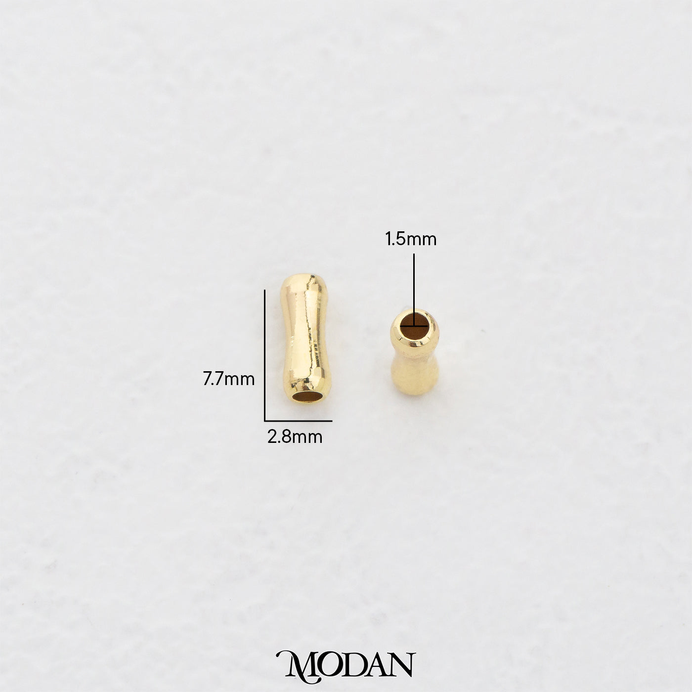 (10pcs) 7mm Slim Tube Spacer Beads DIY Pembatas Manik Gelang/Kalung Tabung Hypoallergenic Gold Filled
