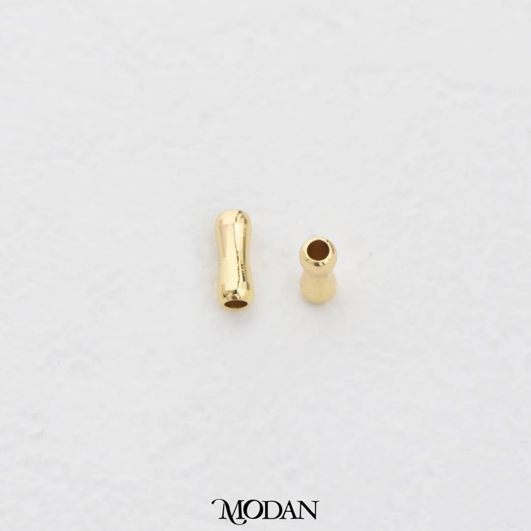 (10pcs) 7mm Slim Tube Spacer Beads DIY Pembatas Manik Gelang/Kalung Tabung Hypoallergenic Gold Filled