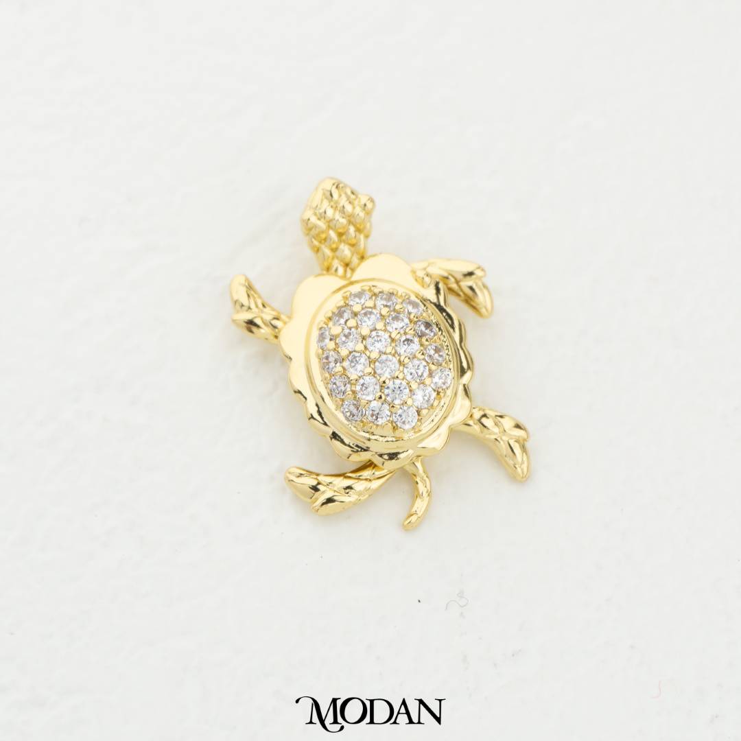 Sparkling Turtle Movable Legs Pendant DIY Pendant Liontin Kura - Kura Hypoallergenic Gold Filled