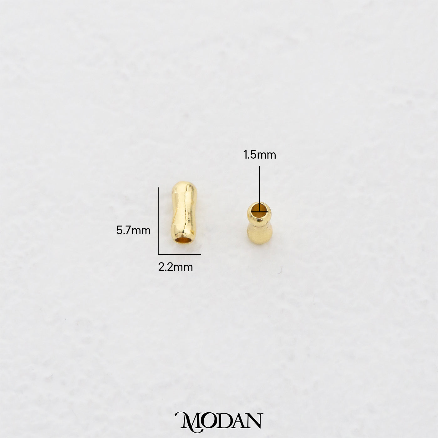 (10pcs) 6mm Textured Tube Spacer Beads DIY Pembatas Manik Gelang/Kalung Tabung Hypoallergenic Gold Filled