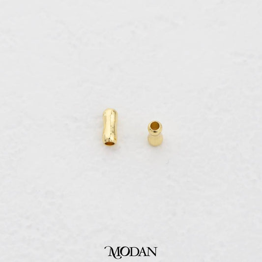 (10pcs) 6mm Textured Tube Spacer Beads DIY Pembatas Manik Gelang/Kalung Tabung Hypoallergenic Gold Filled