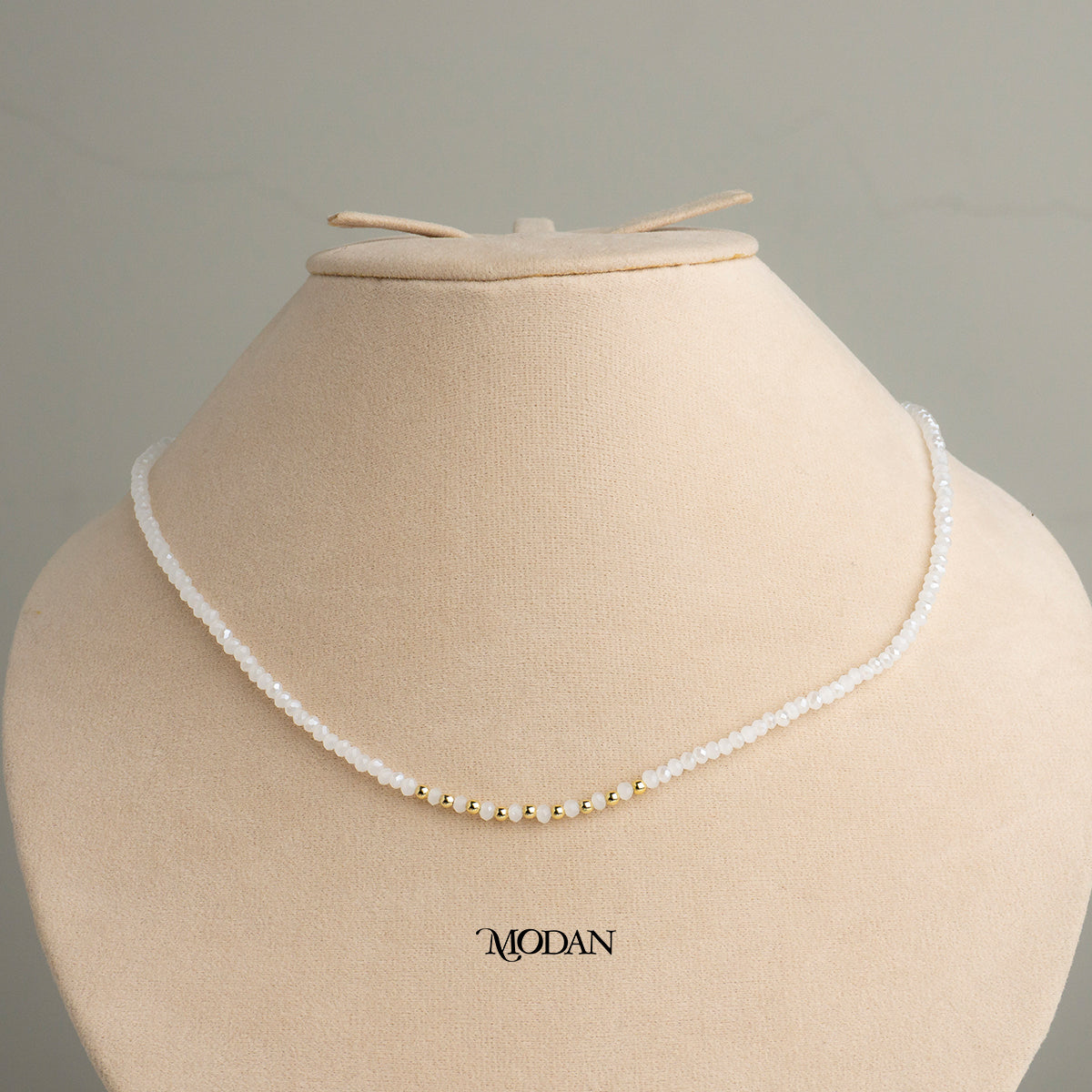 3mm Faceted Pink Blue White Tosca Peach Beaded Necklace Kalung Manik Crystal Hypoallergenic Gold Plated