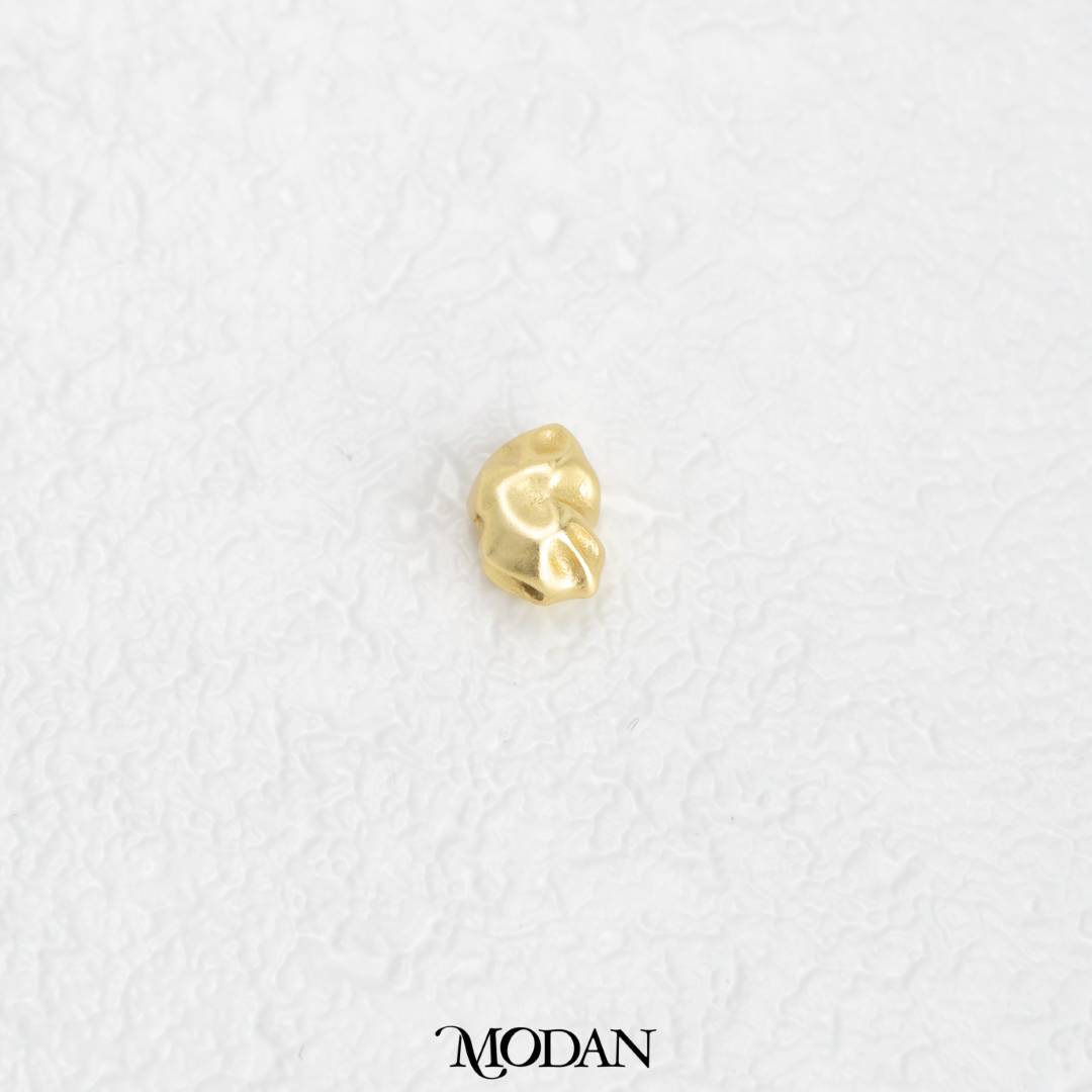 (7.8mm) Matte Abstract Irregular DIY Beads Charm Manik Abstrak Hypoallergenic Gold Filled