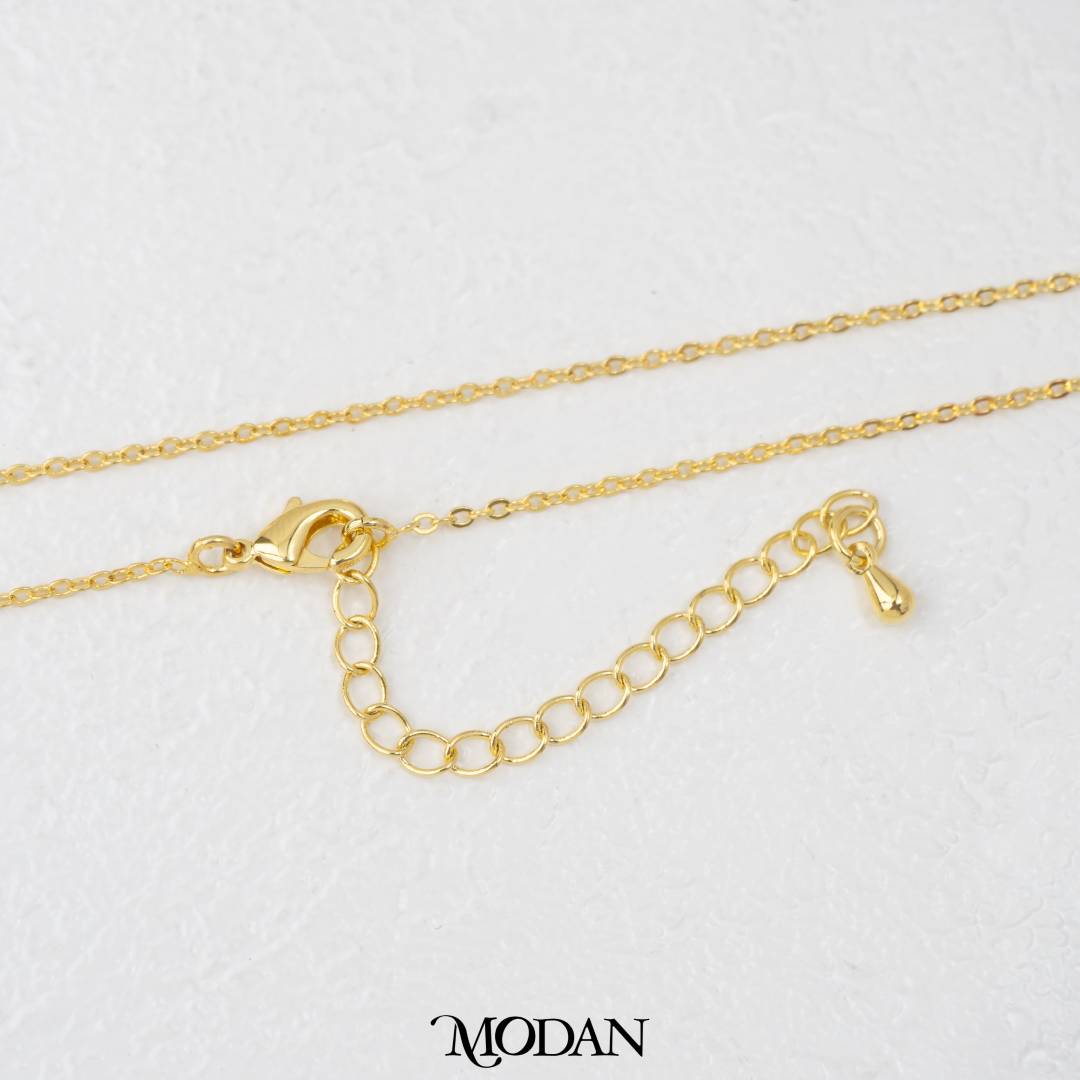 45cm Rolo Chain Necklace Daily Wear Rantai Kalung Hypoallergenic Gold Filled