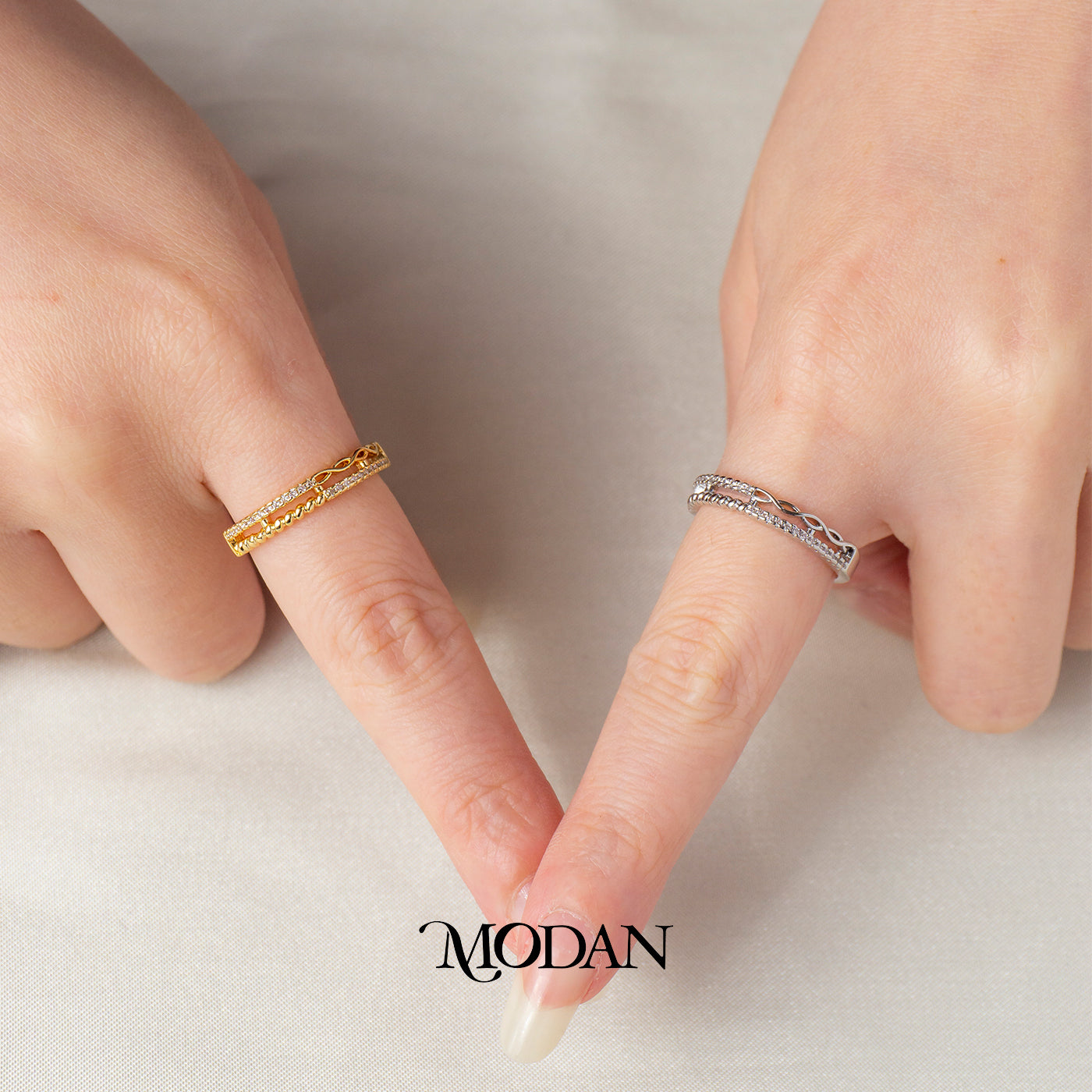 Dainty Braided Hollow Open Ring Cincin Anyaman Kepang Ramping Hypoallergenic Gold Plated