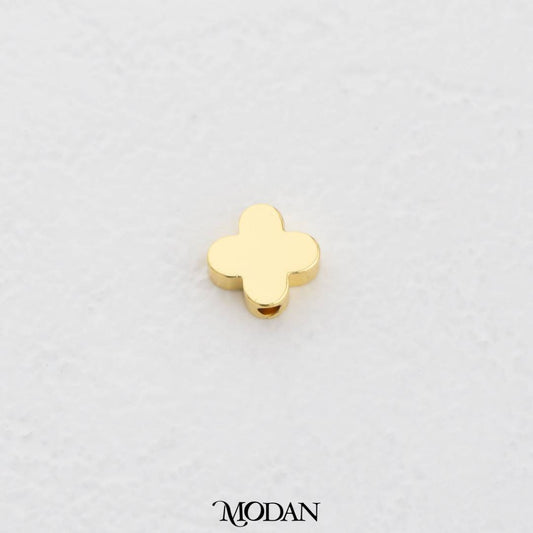 Plain Clover Flower Spacer Beads DIY Manik Liontin Bunga Semanggi Gelang/Kalung Hypoallergenic Gold Filled