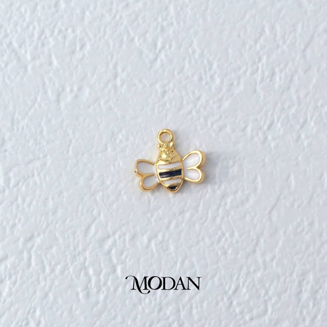 Cute Mini Bumble Bee Charm DIY Charm Liontin Lebah Hypoallergenic Gold Filled