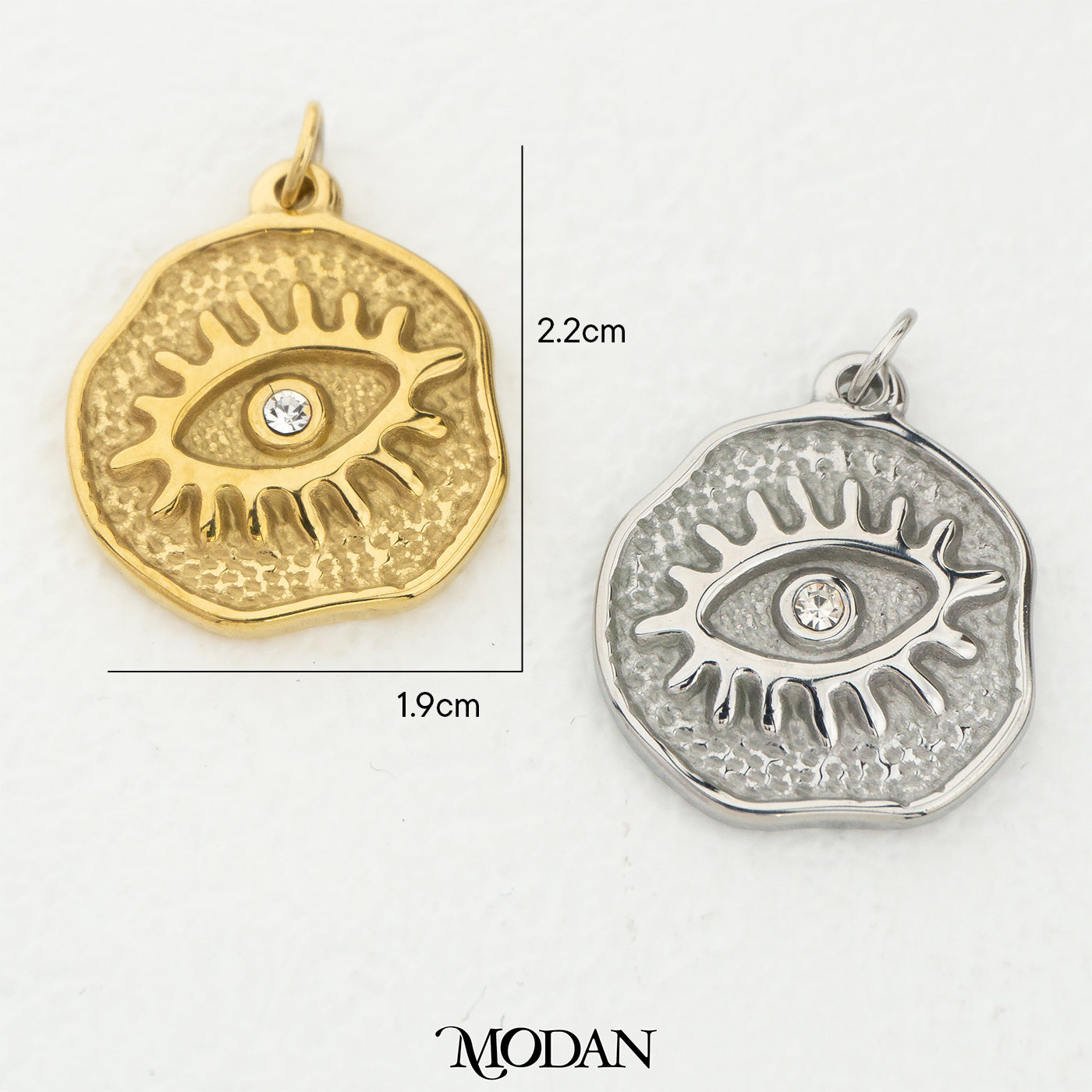 Evil Eye Medallion Unisex DIY Pendant Liontin Mata Iblis Hypoallergenic Stainless Steel