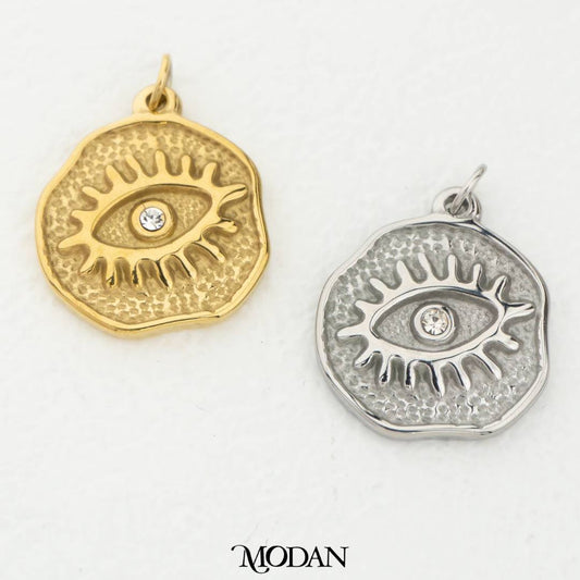 Evil Eye Medallion Unisex DIY Pendant Liontin Mata Iblis Hypoallergenic Stainless Steel