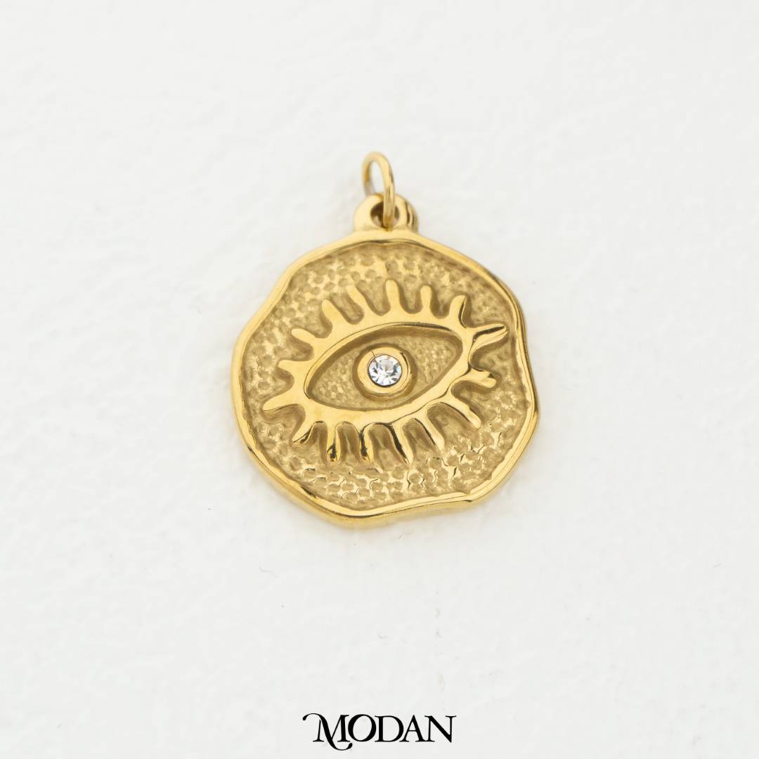 Evil Eye Medallion Unisex DIY Pendant Liontin Mata Iblis Hypoallergenic Stainless Steel