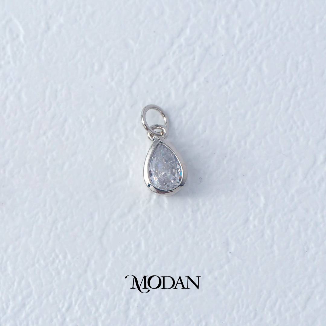 Teardrop Shaped Cubic Zirconia Charm DIY Charm Liontin Tetes Air Mata Berlian Hypoallergenic Gold Plated