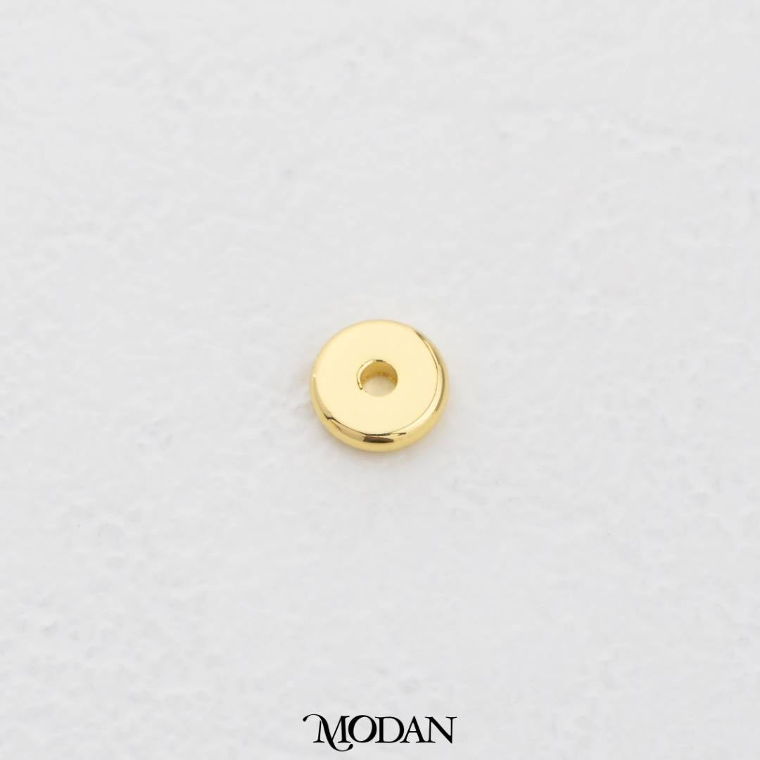 (10pcs) Flat Round Donut Spacer Beads DIY Pembatas Manik Gelang/Kalung Bentuk Donat Bulat Datar Hypoallergenic Gold Filled