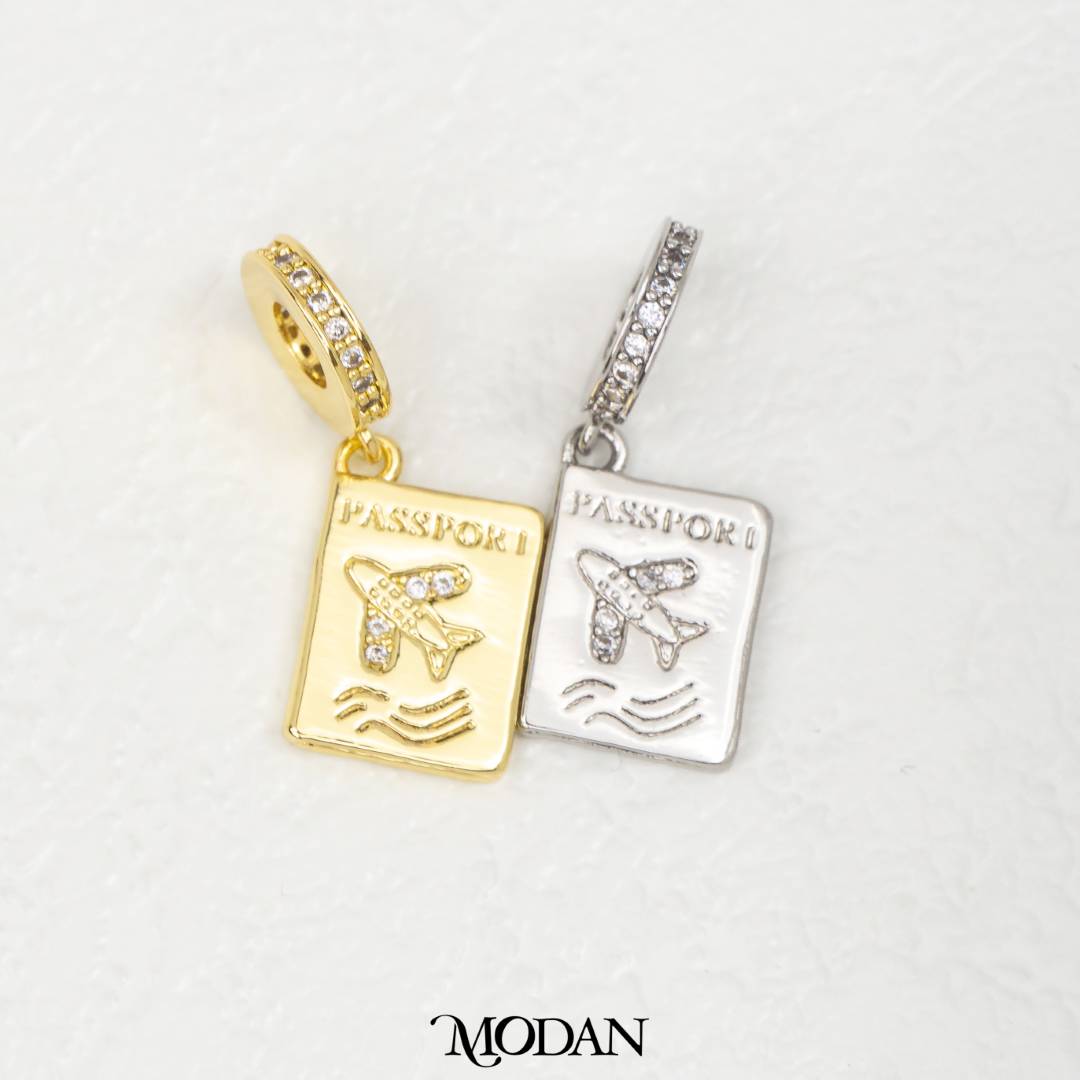Passport Travel DIY Pendant Liontin Passport Perjalanan Hypoallergenic Gold Filled