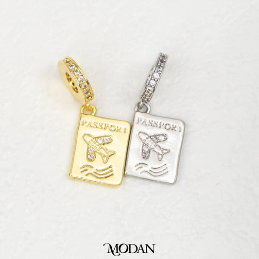 Passport Travel DIY Pendant Liontin Passport Perjalanan Hypoallergenic Gold Filled