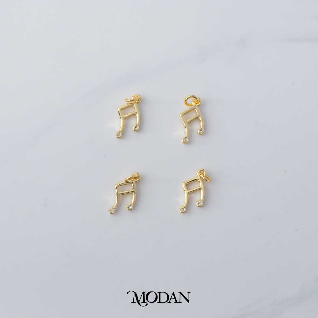 Tiny Musical Note Charm DIY Charm Liontin Tangga Nada Kecil Berlian Hypoallergenic Gold Filled