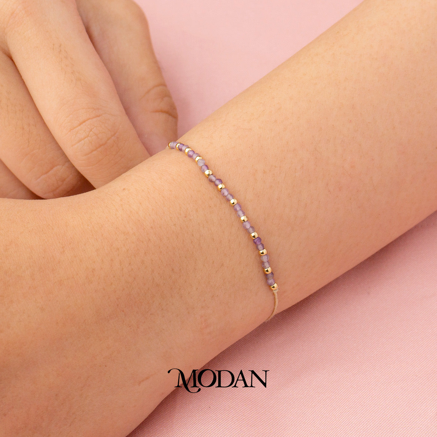 Colorful Natural Gemstone Friendship Adjustable Bracelet Gelang Manik Hypoallergenic Gold Filled
