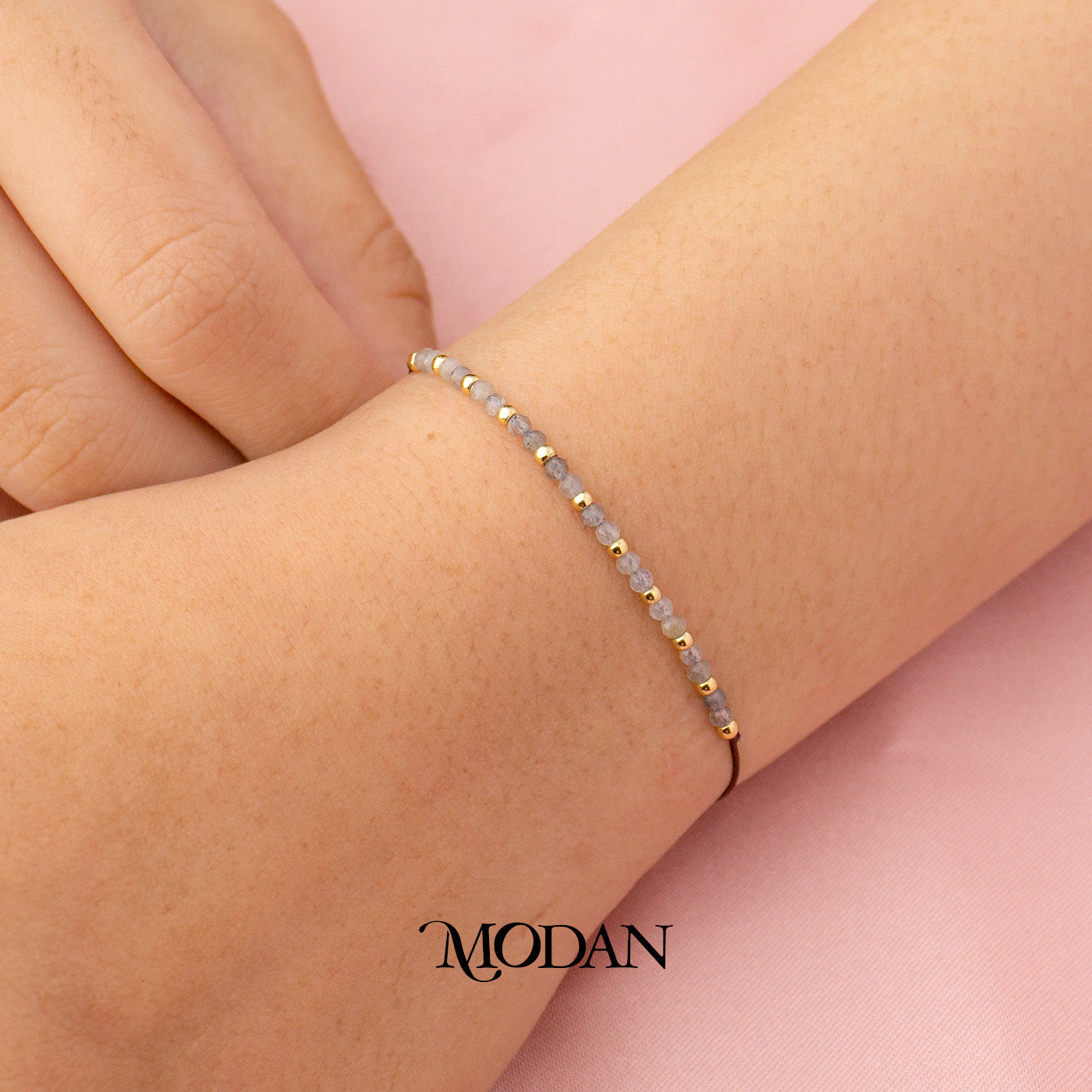 Colorful Natural Gemstone Friendship Adjustable Bracelet Gelang Manik Hypoallergenic Gold Filled