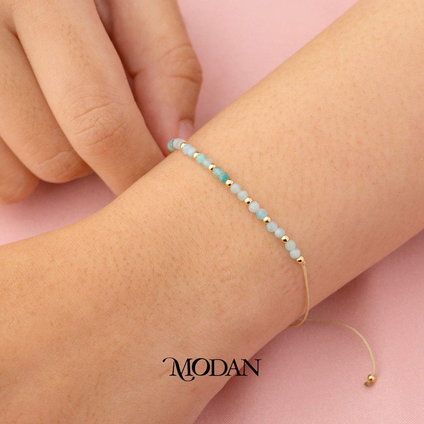 Colorful Natural Gemstone Friendship Adjustable Bracelet Gelang Manik Hypoallergenic Gold Filled