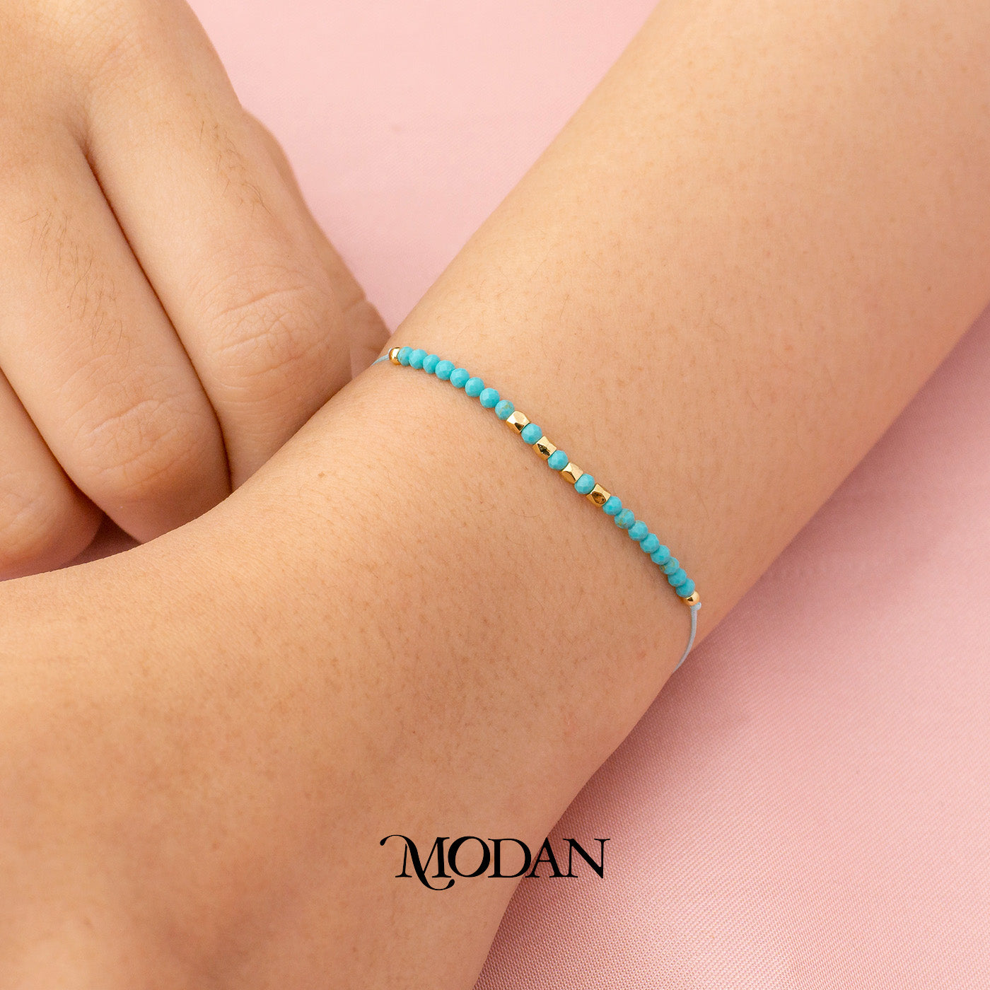(2.2mm) Mix Faceted Colorful Natural Gemstone Friendship Adjustable Bracelet Gelang Manik Hypoallergenic Gold Filled