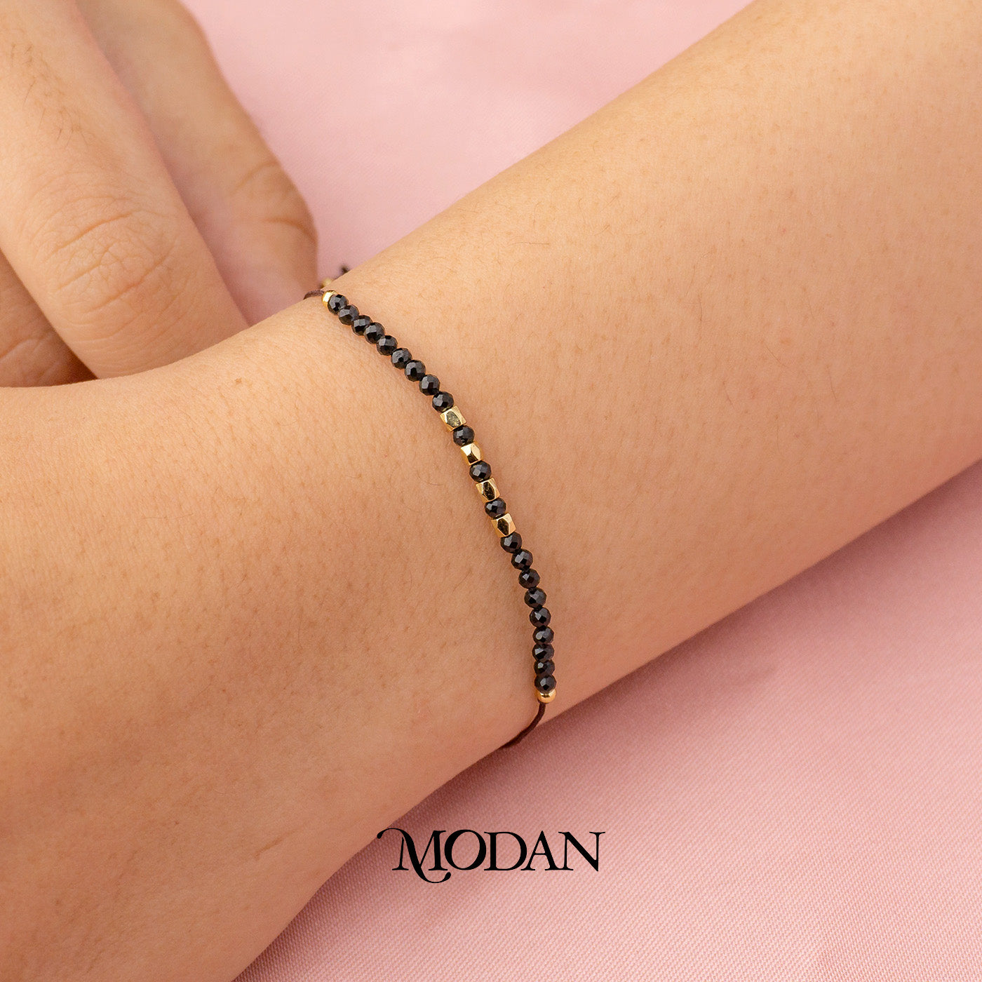 (2.2mm) Mix Faceted Colorful Natural Gemstone Friendship Adjustable Bracelet Gelang Manik Hypoallergenic Gold Filled