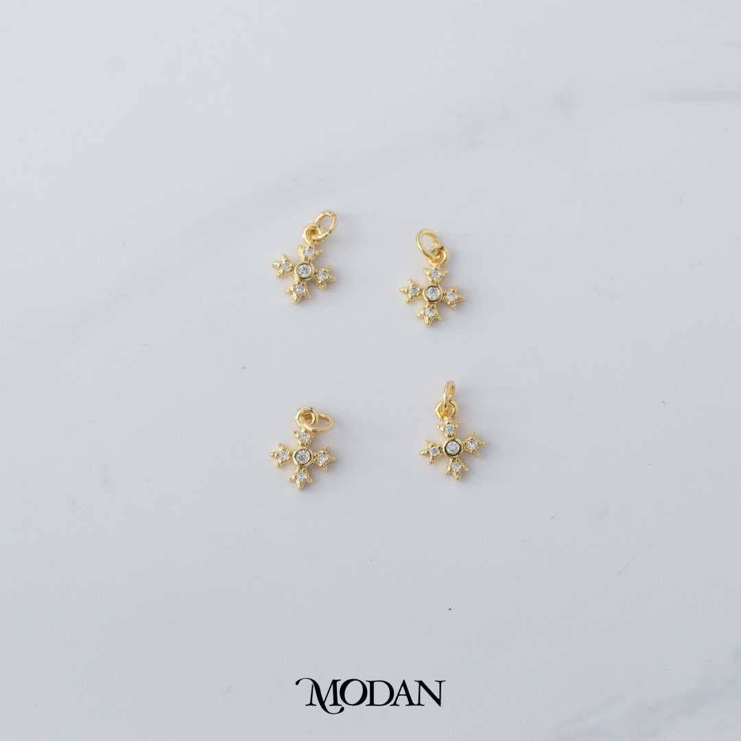 Tiny Cross Charm DIY Charm Liontin Salib Kecil Hypoallergenic Gold Filled