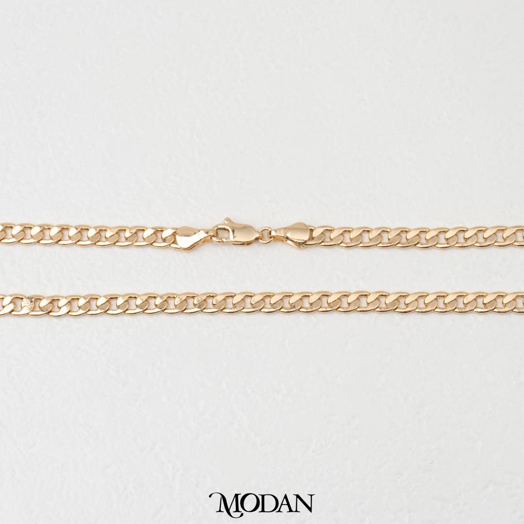 50cm Plain Curb Chain DIY Chain Rantai Kalung Hypoallergenic Gold Plated