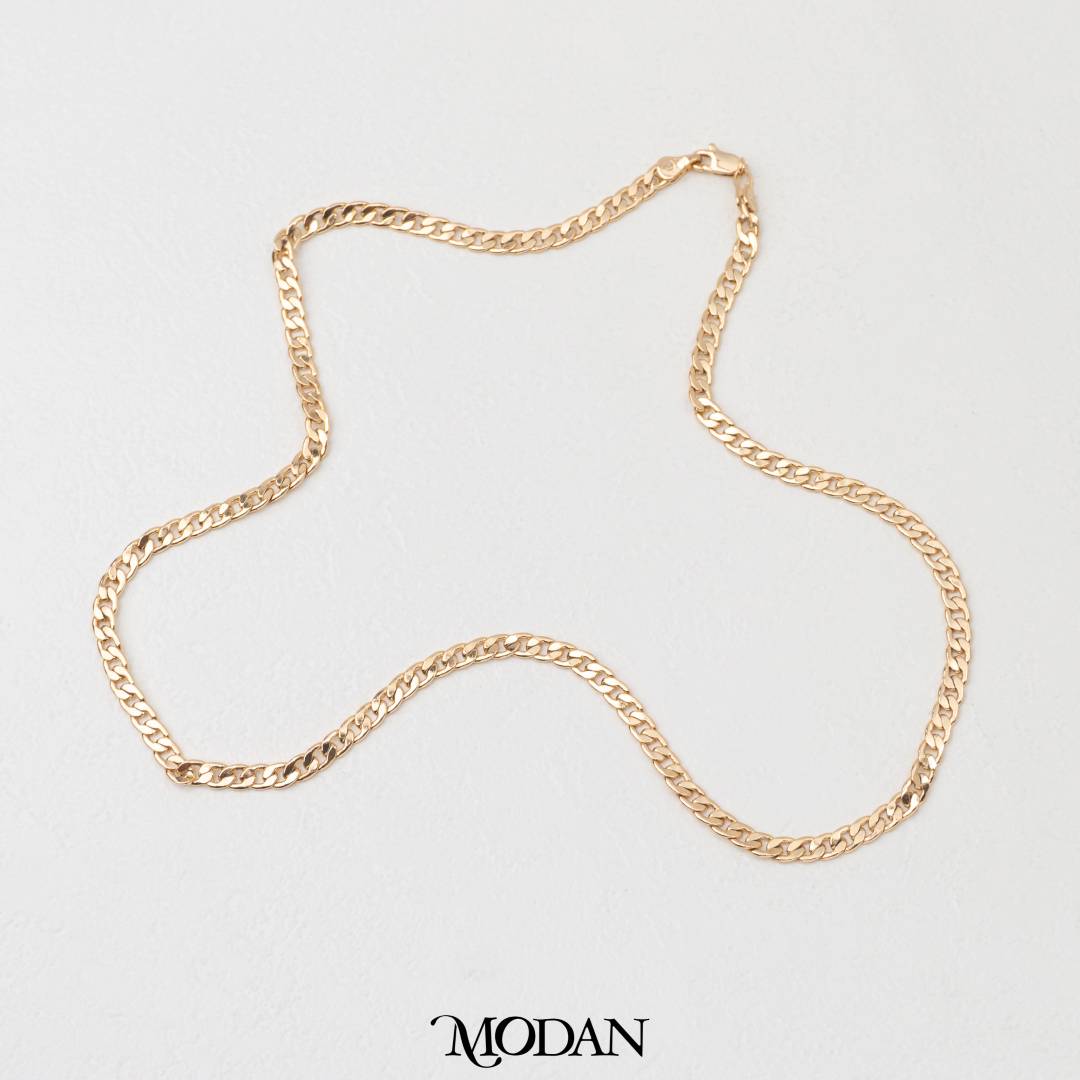 50cm Plain Curb Chain DIY Chain Rantai Kalung Hypoallergenic Gold Plated