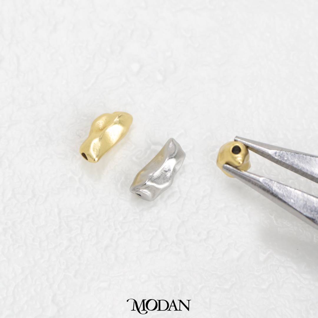 (10mm) Matte Abstract Irregular DIY Beads Charm Manik Abstrak Hypoallergenic Gold Filled (Copy) (Copy)