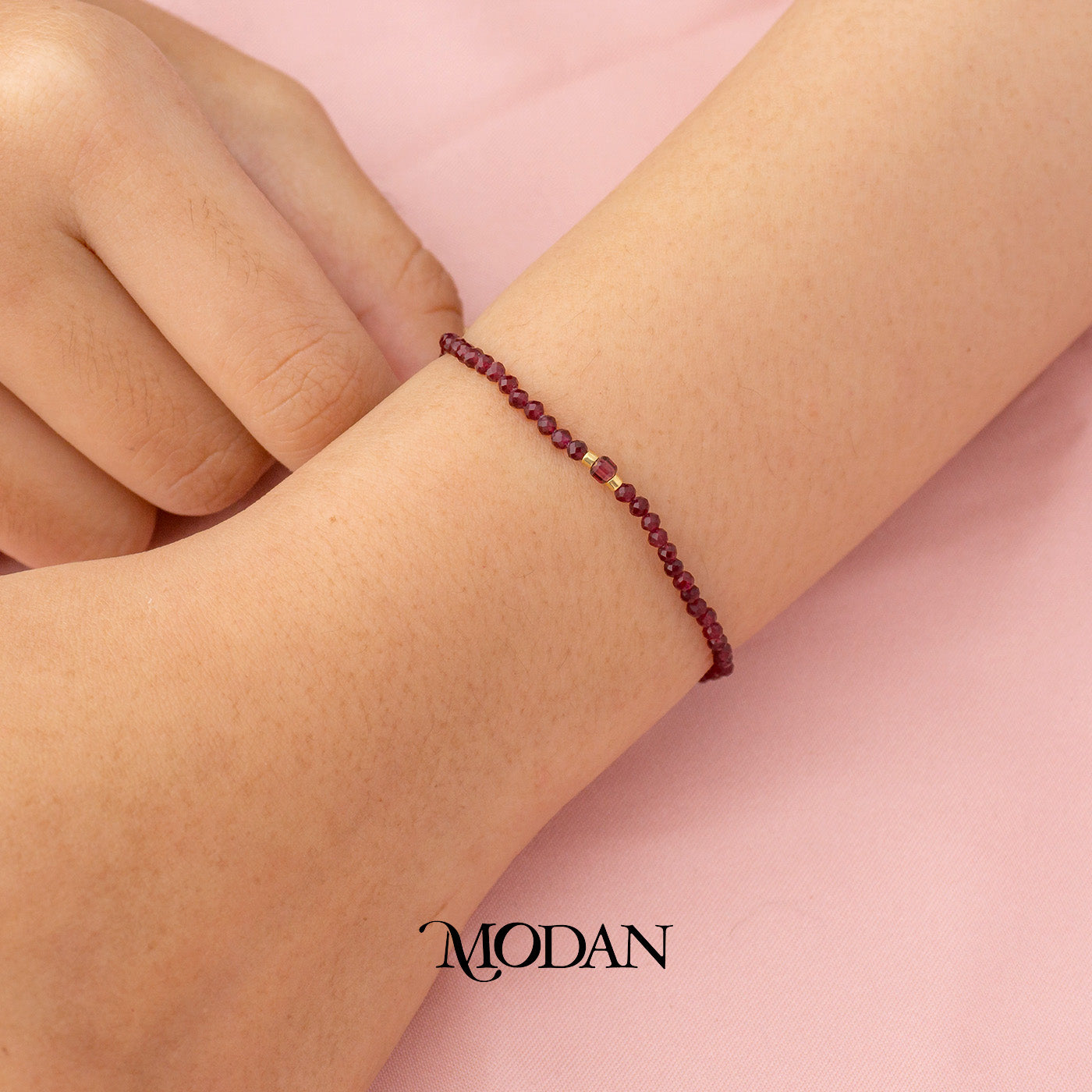 (2mm) Mix Faceted Colorful Natural Gemstone Friendship Adjustable Bracelet Gelang Manik Hypoallergenic Gold Filled