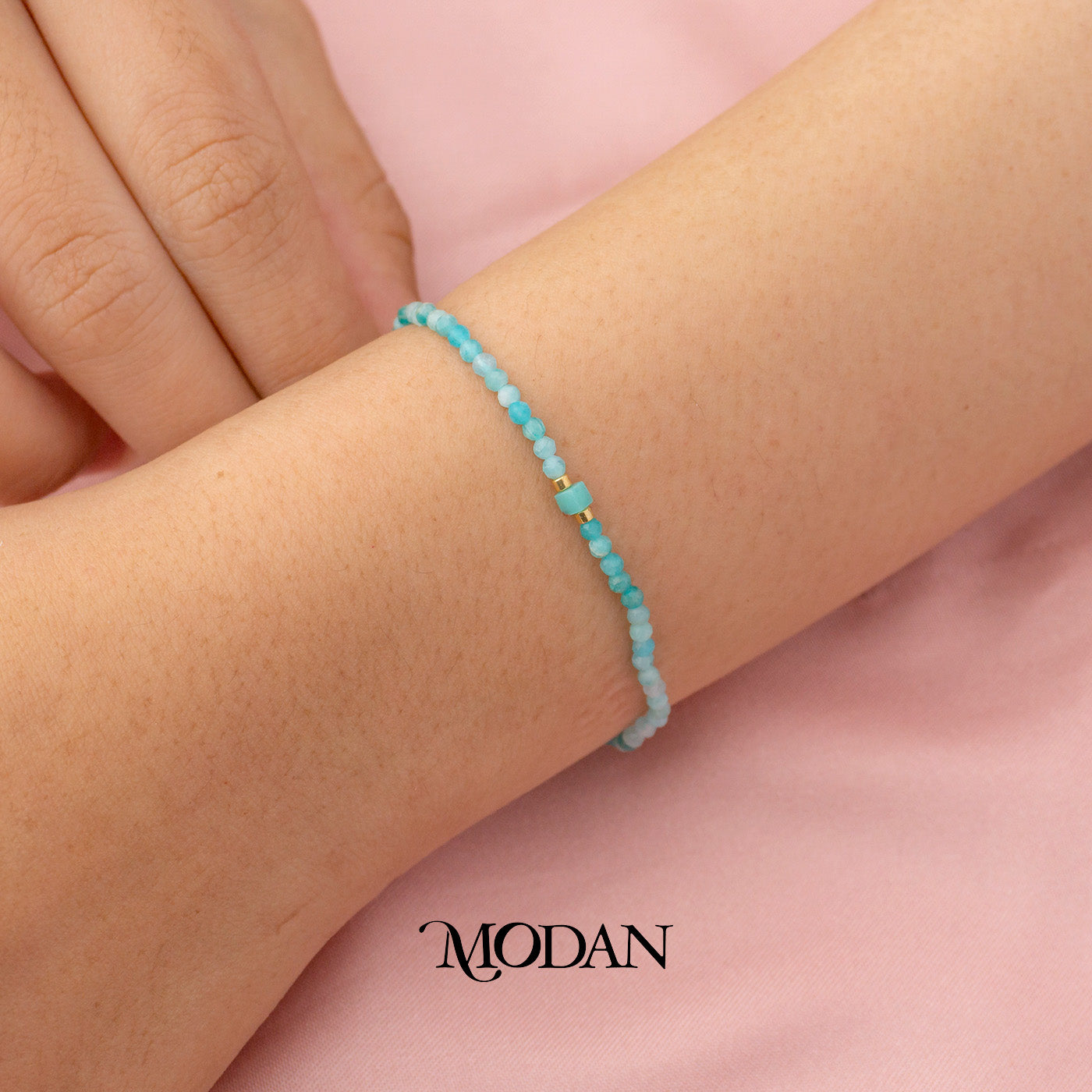 (2mm) Mix Faceted Colorful Natural Gemstone Friendship Adjustable Bracelet Gelang Manik Hypoallergenic Gold Filled