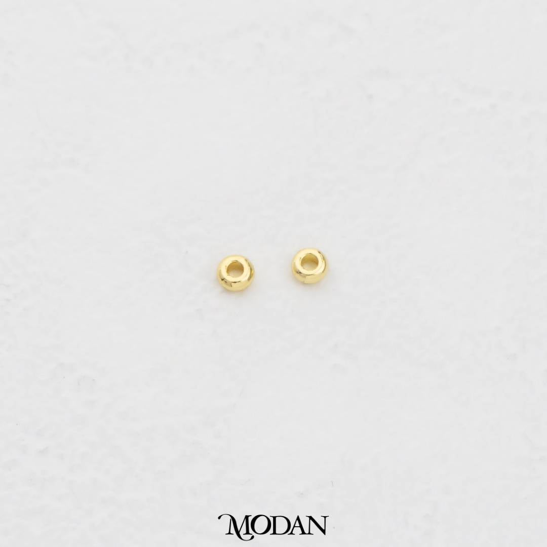 (10pcs) Mini Round Donut Spacer Beads DIY Pembatas Manik Gelang/Kalung Bentuk Donat Bulat Datar Hypoallergenic Gold Filled