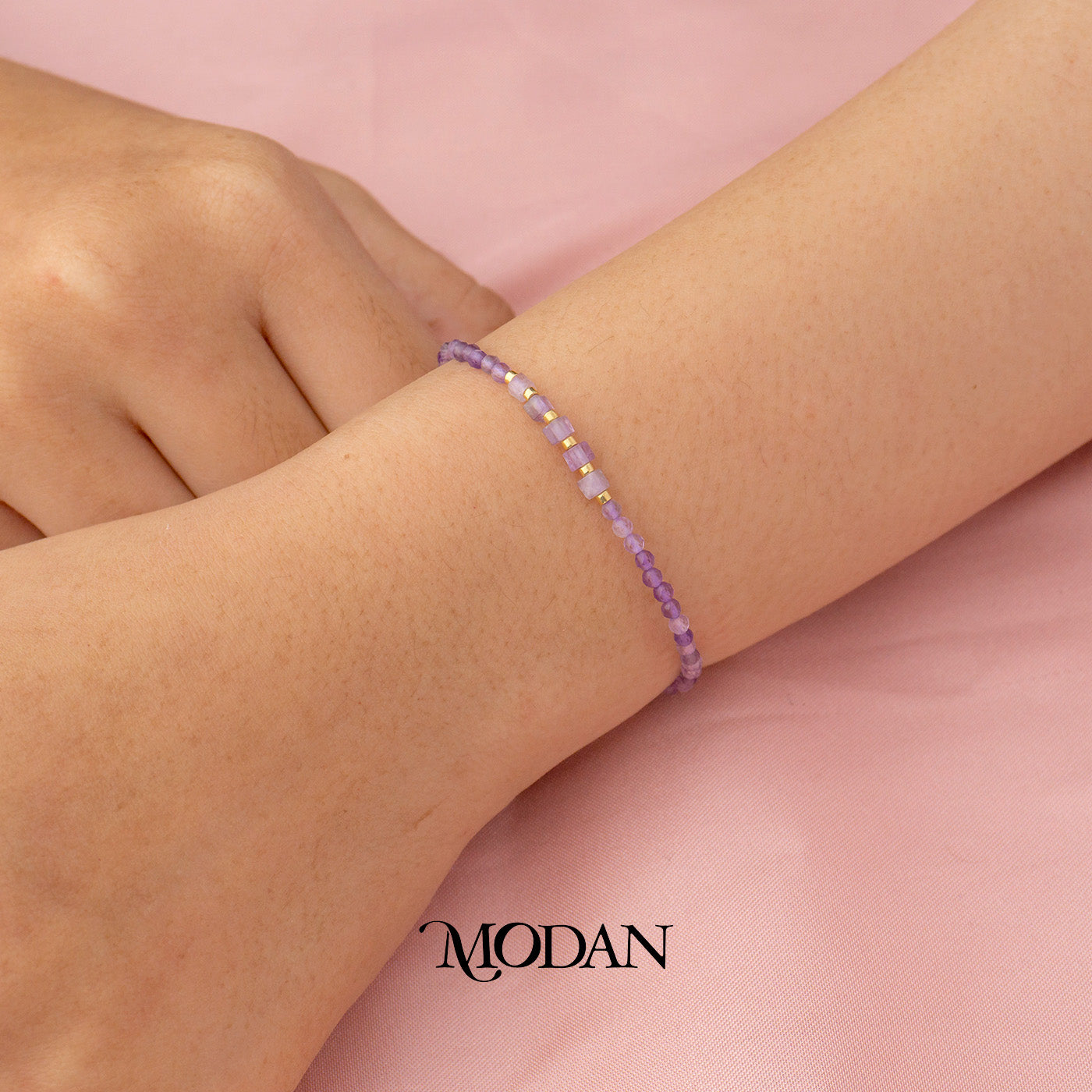 Handmade Round Colorful Natural Gemstone Friendship Adjustable Bracelet Gelang Persahabatan Hypoallergenic Gold Filled