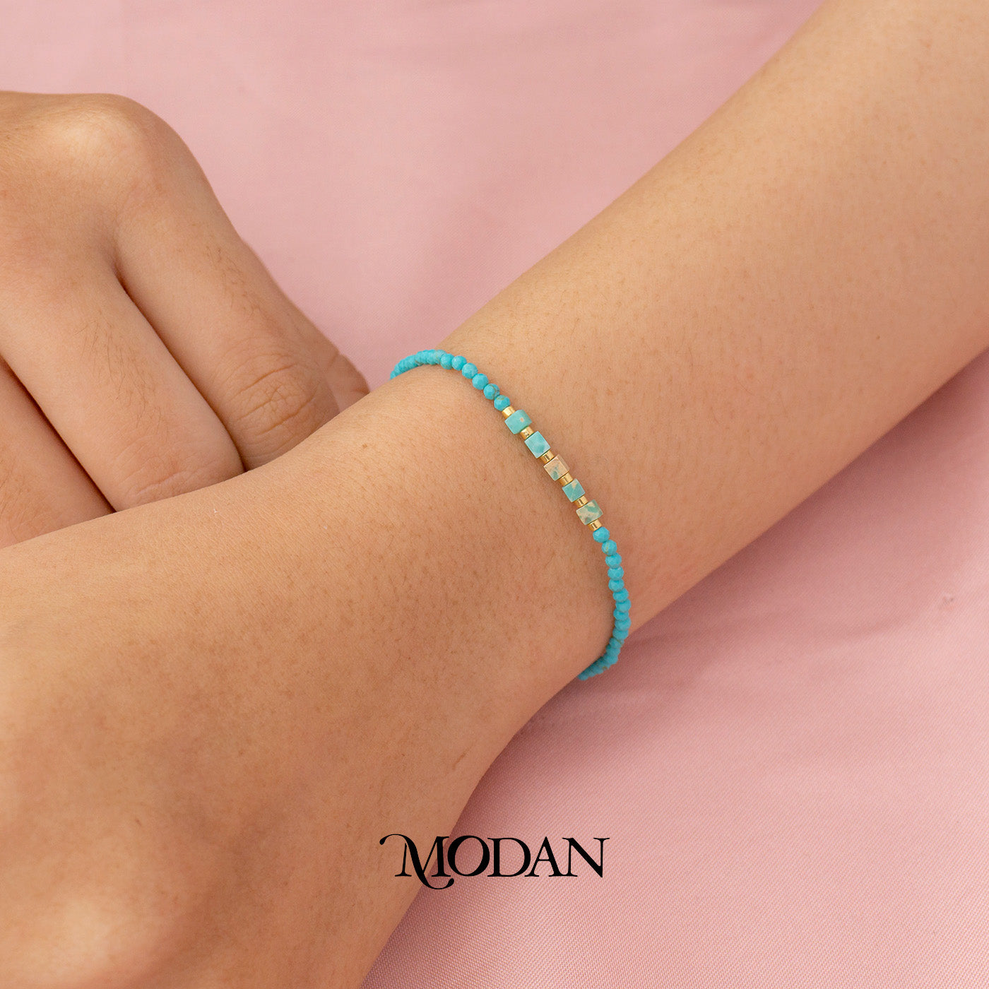 Handmade Round Colorful Natural Gemstone Friendship Adjustable Bracelet Gelang Persahabatan Hypoallergenic Gold Filled