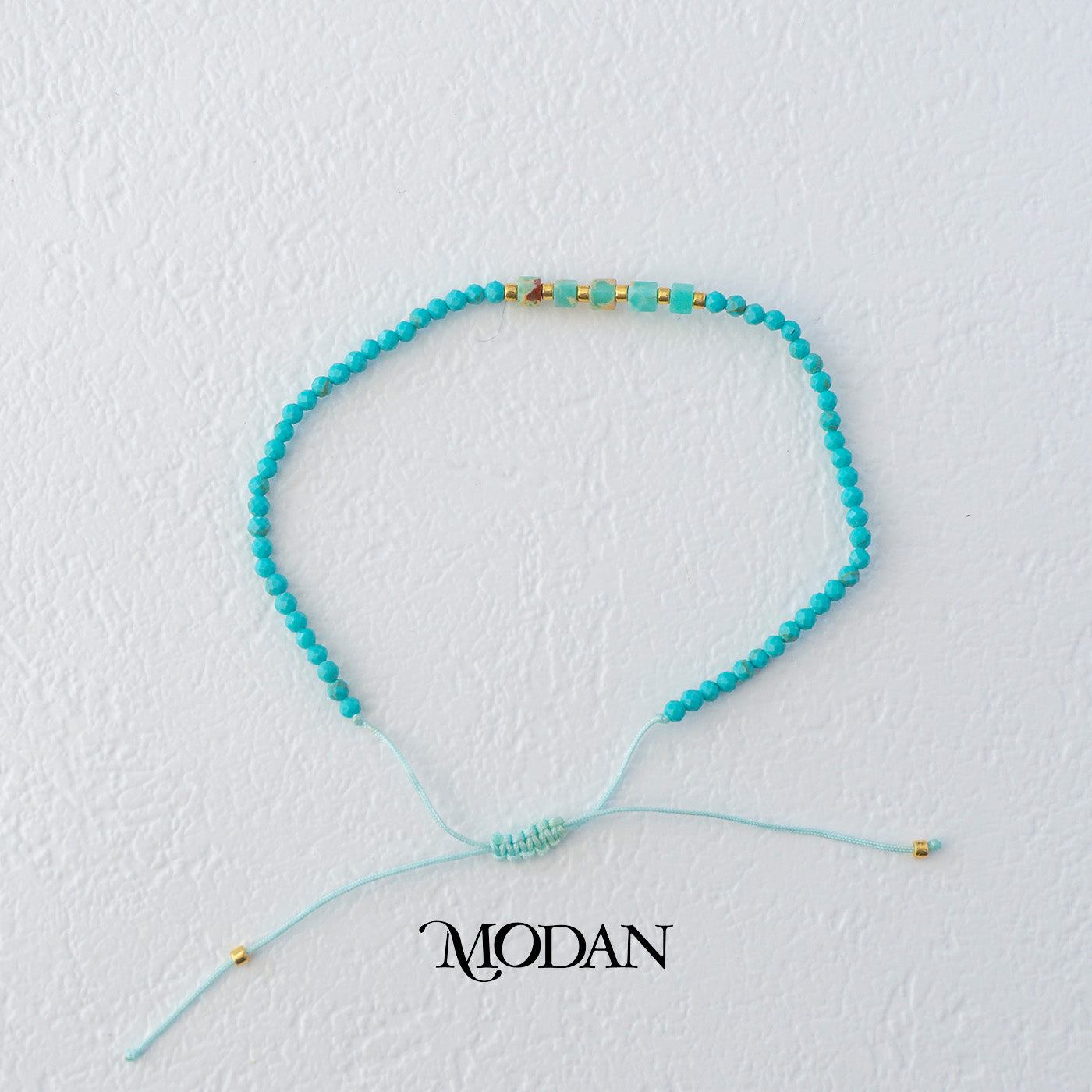 Handmade Round Colorful Natural Gemstone Friendship Adjustable Bracelet Gelang Persahabatan Hypoallergenic Gold Filled
