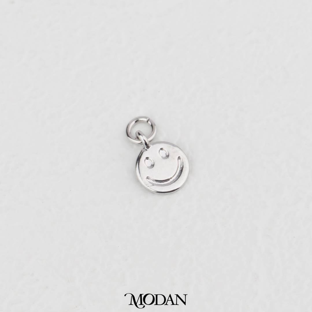 Smiley Face Round Charm DIY Charm Liontin Emoji Tersenyum Hypoallergenic Gold Filled