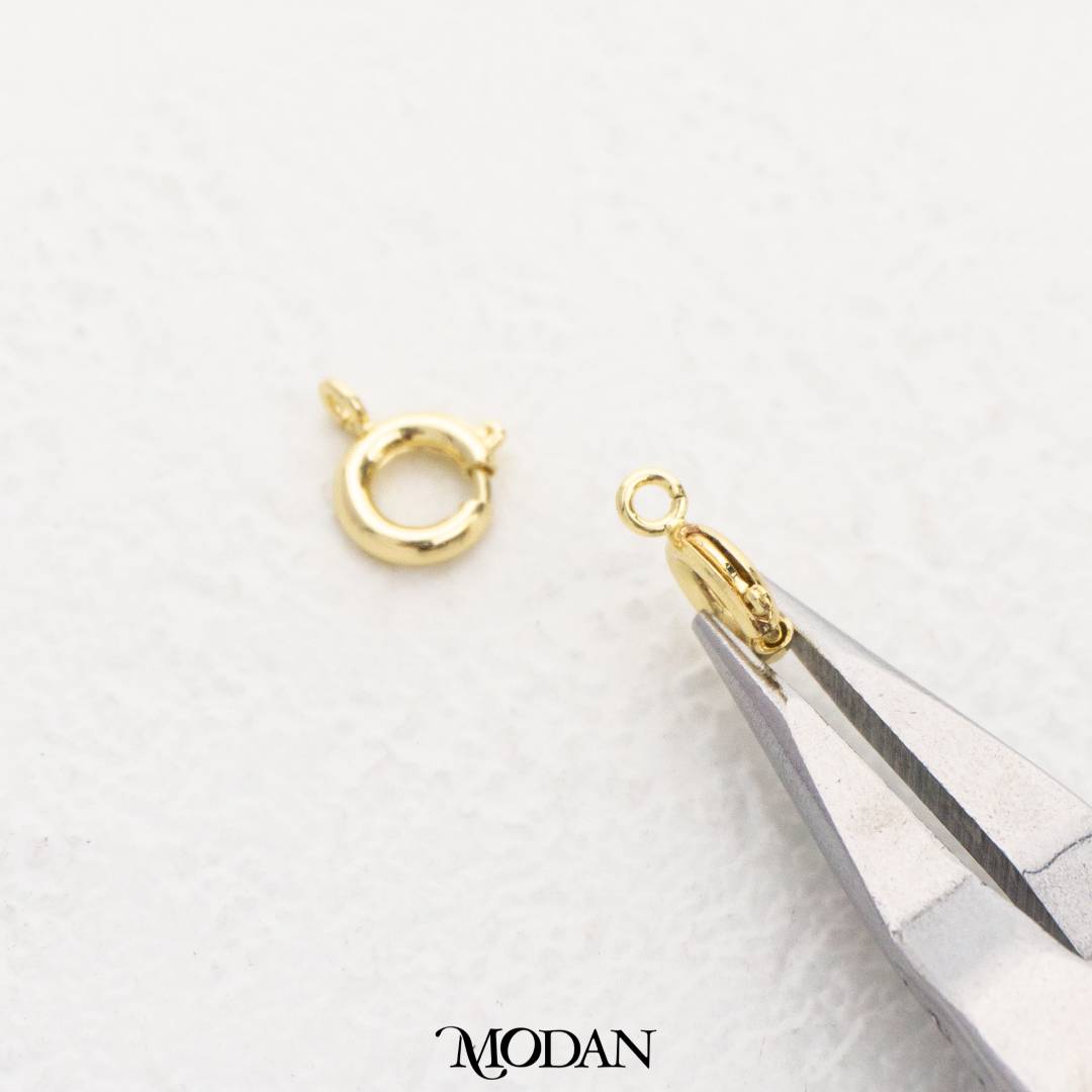 (5pcs) 9mm Mini Round Clasp DIY Closure Pengait Kalung Bulat Kecil  Hypoallergenic Gold Filled