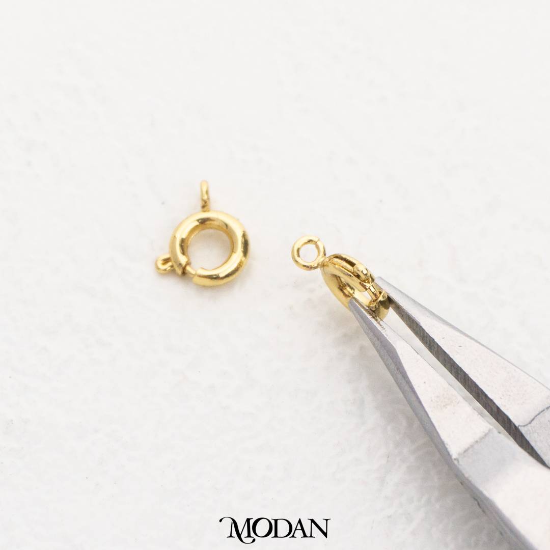 (5pcs) 9mm Mini Round Clasp DIY Closure Pengait Kalung Bulat Kecil  Hypoallergenic Gold Filled