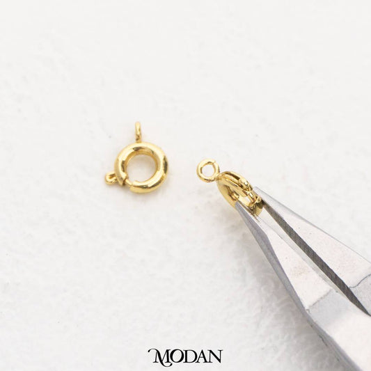 (5pcs) 9mm Mini Round Clasp DIY Closure Pengait Kalung Bulat Kecil  Hypoallergenic Gold Filled