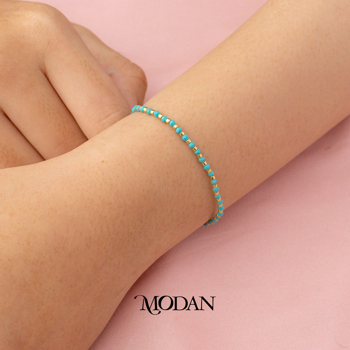 (2.2mm) Handmade Round Colorful Natural Gemstone Friendship Adjustable Bracelet Gelang Persahabatan Hypoallergenic Gold Filled