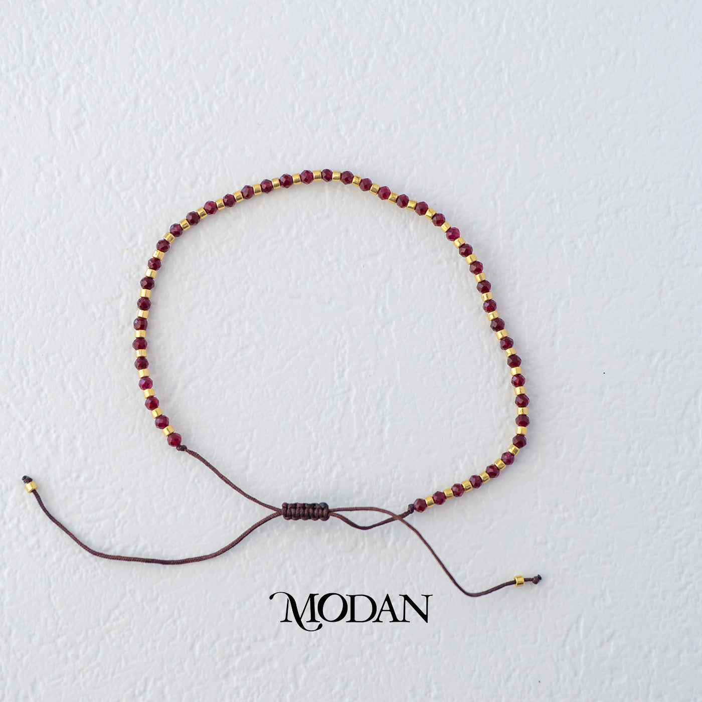 (2.2mm) Handmade Round Colorful Natural Gemstone Friendship Adjustable Bracelet Gelang Persahabatan Hypoallergenic Gold Filled