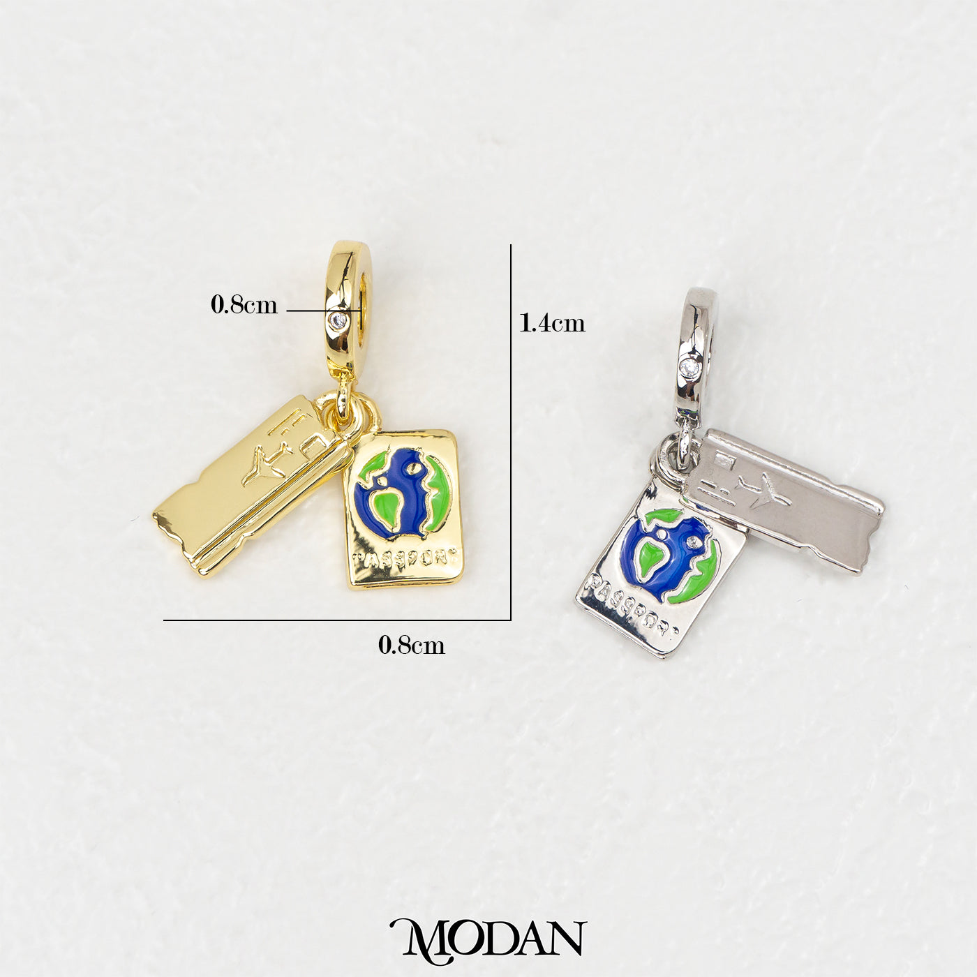 Boarding Pass Travel DIY Pendant Liontin Travel Hypoallergenic Gold Filled