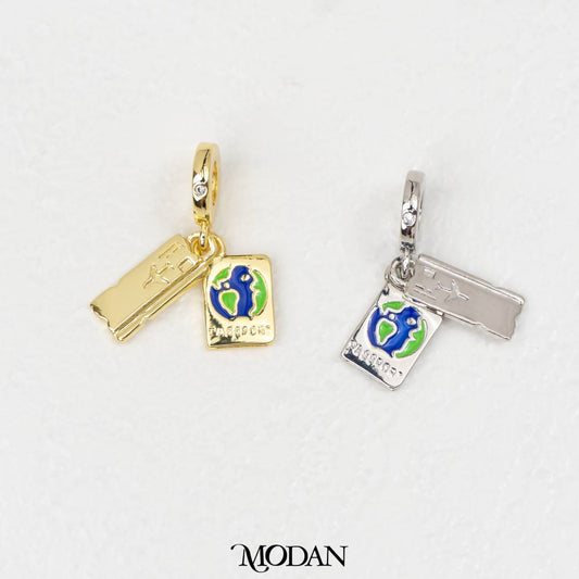 Boarding Pass Travel DIY Pendant Liontin Travel Hypoallergenic Gold Filled