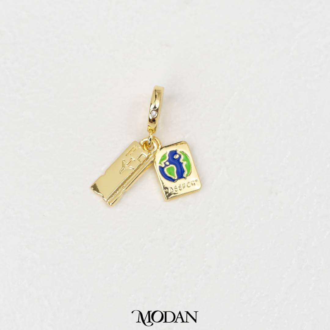 Boarding Pass Travel DIY Pendant Liontin Travel Hypoallergenic Gold Filled