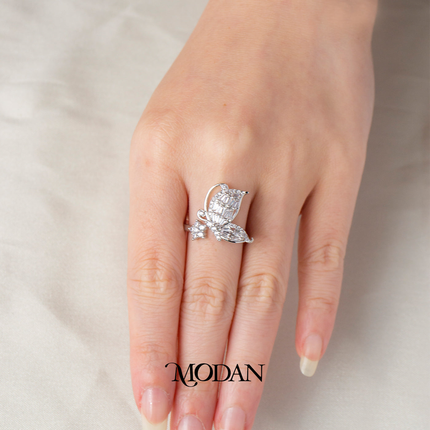 Romantic Butterfly Open Ring Cincin Model Kupu Kupu Estetik Hypoallergenic Gold Plated