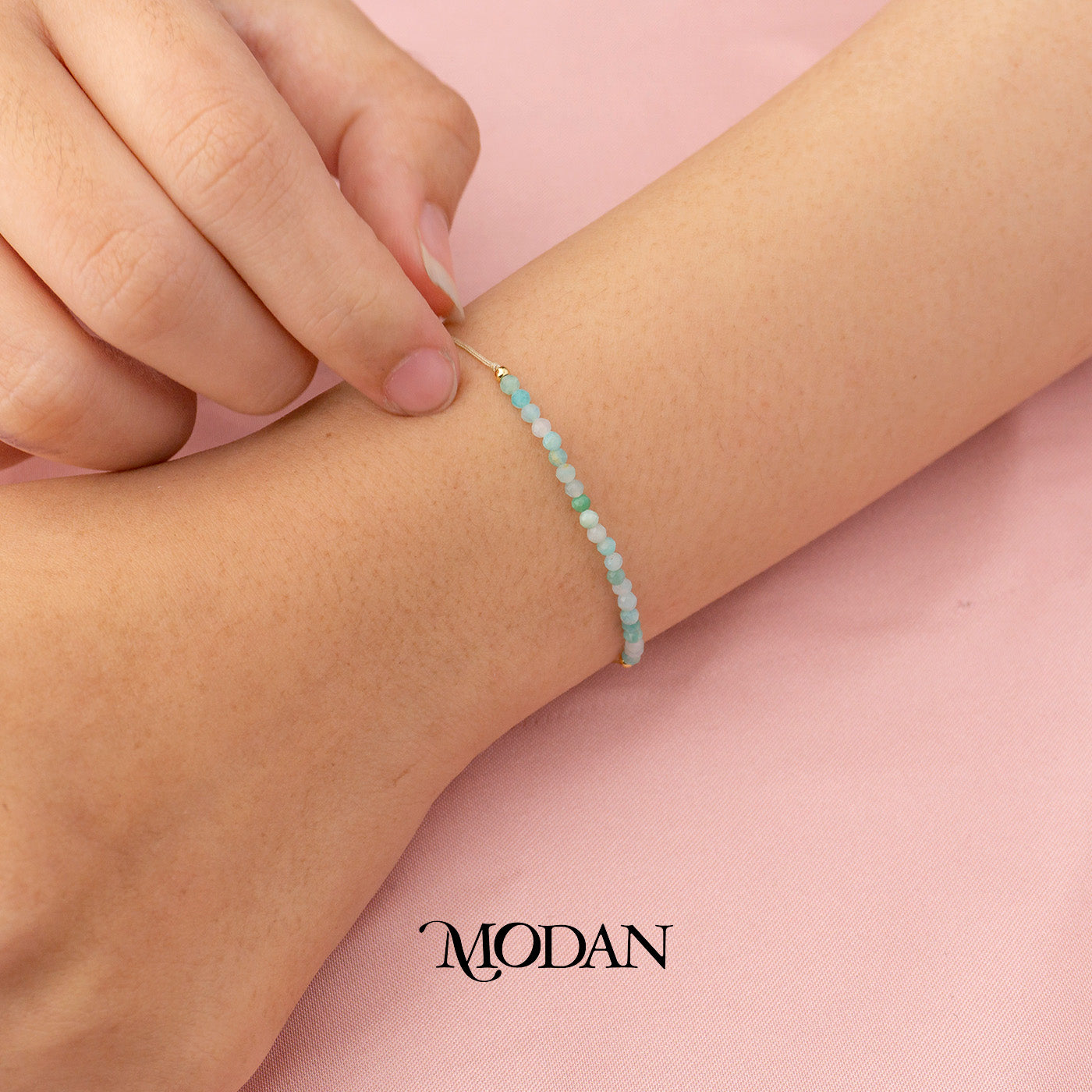 (2.1mm) Handmade Mini Tube Colorful Natural Gemstone Friendship Adjustable Bracelet Gelang Persahabatan Hypoallergenic Gold Filled
